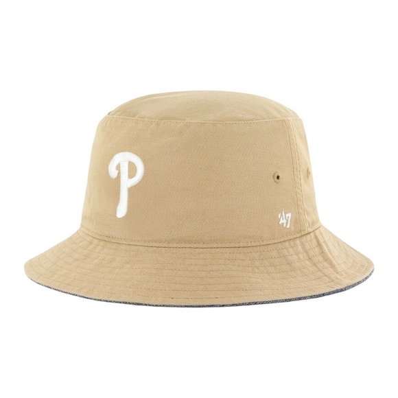 ’47 Other - '47 Brand Philadelphia Phillies Khaki Chambray Ballpark Bucket Hat Cap MLB